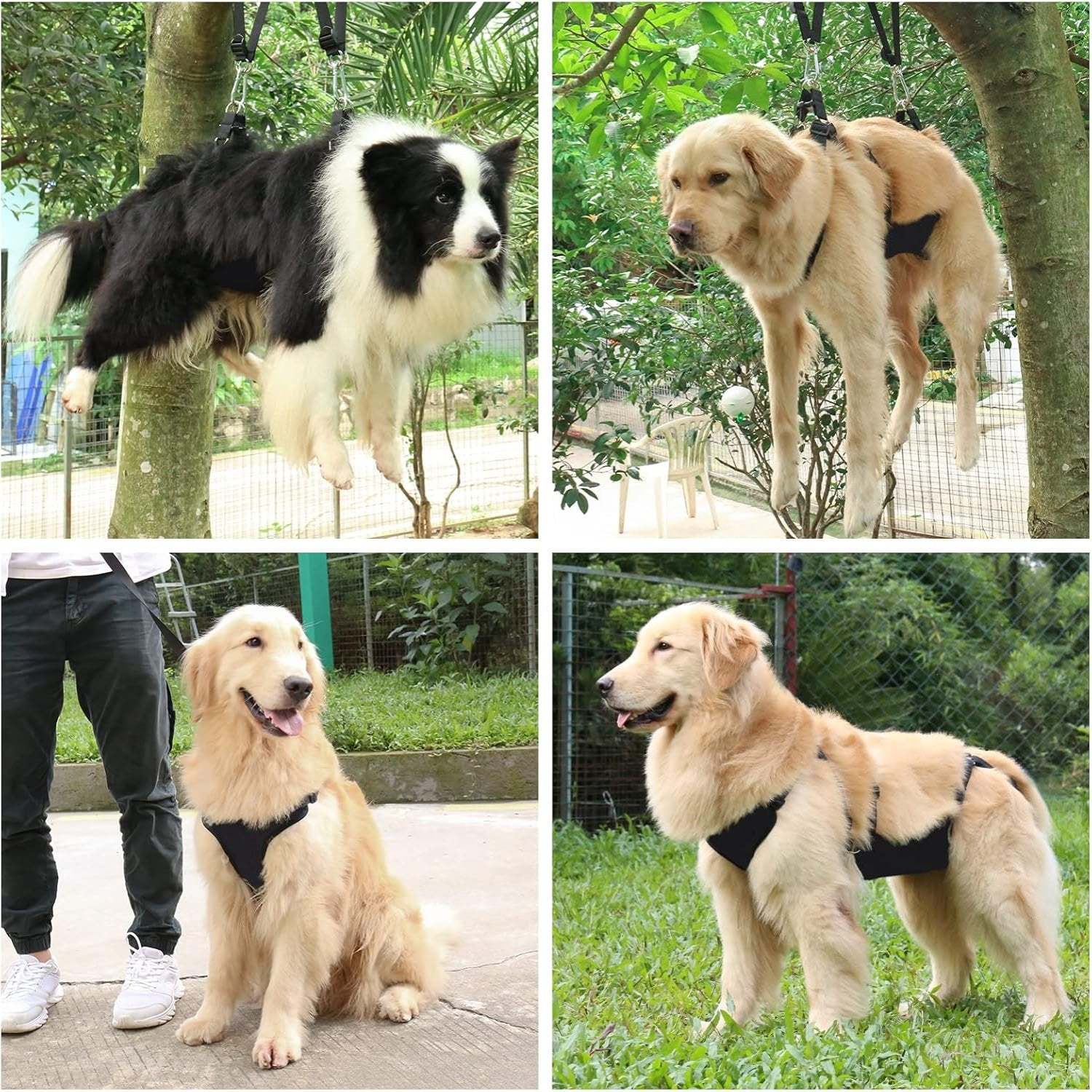 2 In 1 Multifunctional Pet Grooming Hammock And Harness Set-Paw Print Pad