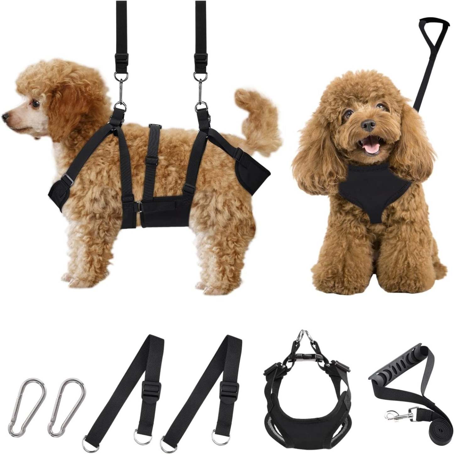 2 In 1 Multifunctional Pet Grooming Hammock And Harness Set-Paw Print Pad