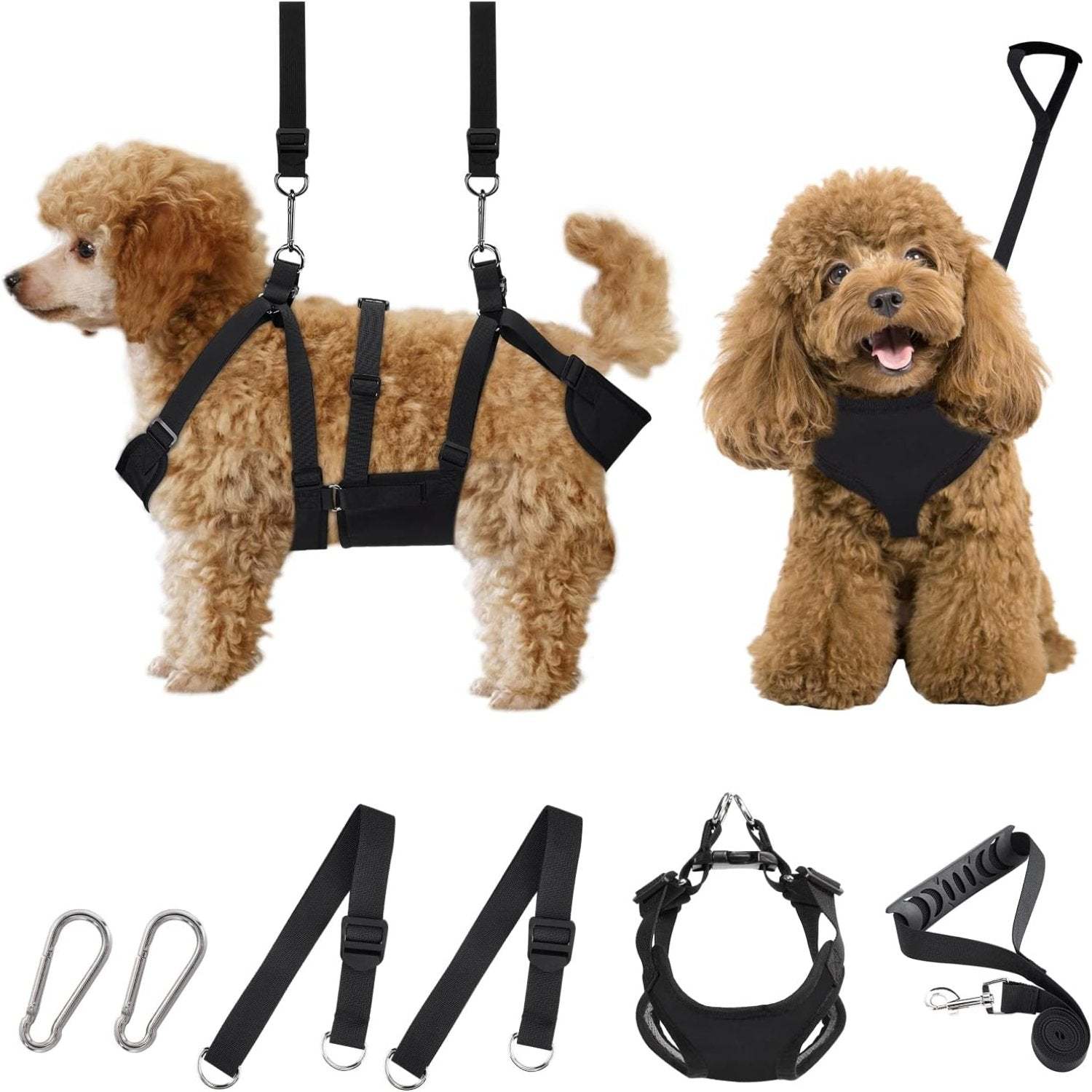 2 In 1 Multifunctional Pet Grooming Hammock And Harness Set-Paw Print Pad