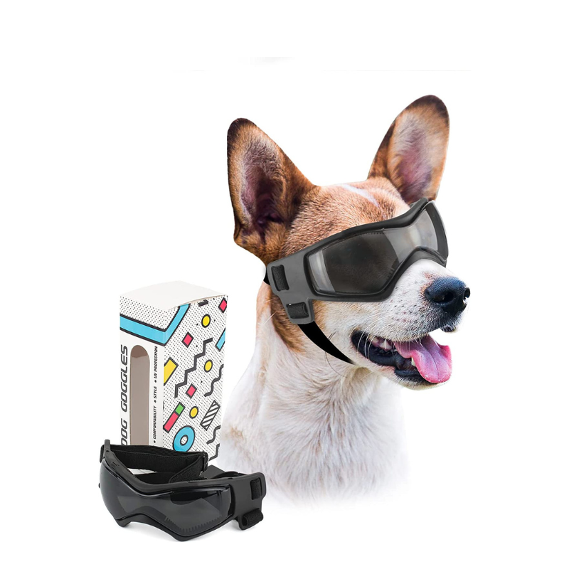 Dog Goggles Small Breed, UV Protection Dog Sunglasses For Medium Breed Dog Goggles For Medium Dog, Black-Paw Print Pad
