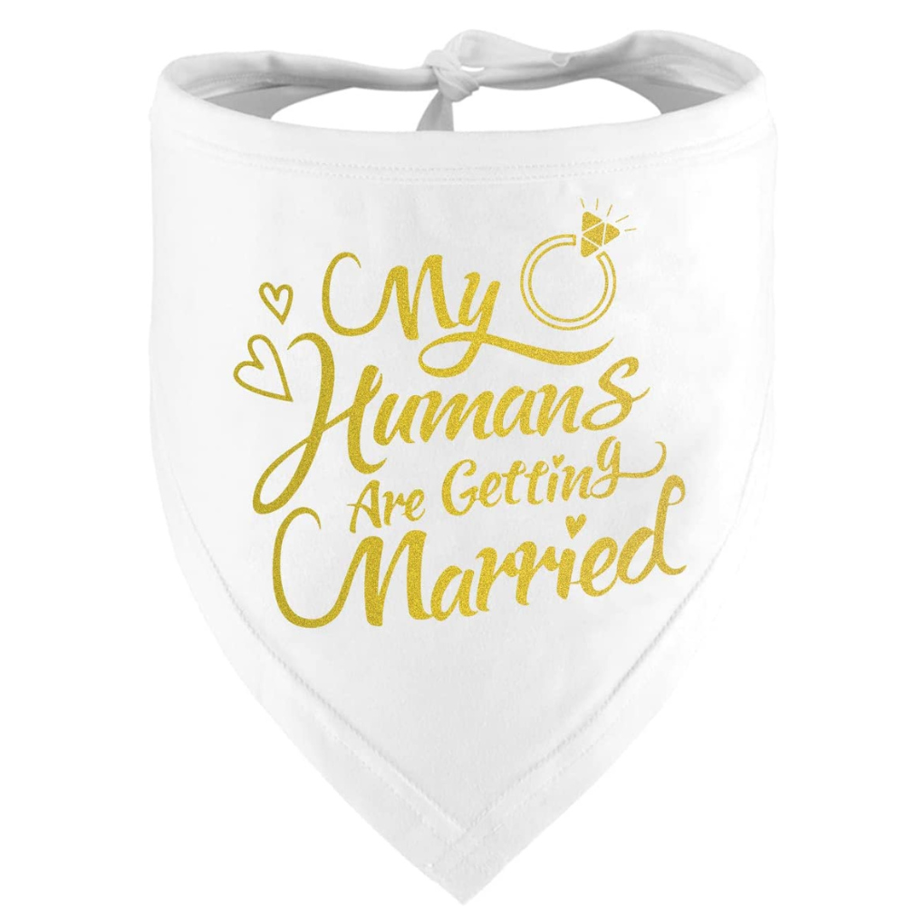 My Humans Are Getting Married Dog Bandana, Wedding Photo Prop, Pet Scarf, Dog Engagement Announcement, Pet Accessories-Paw Print Pad