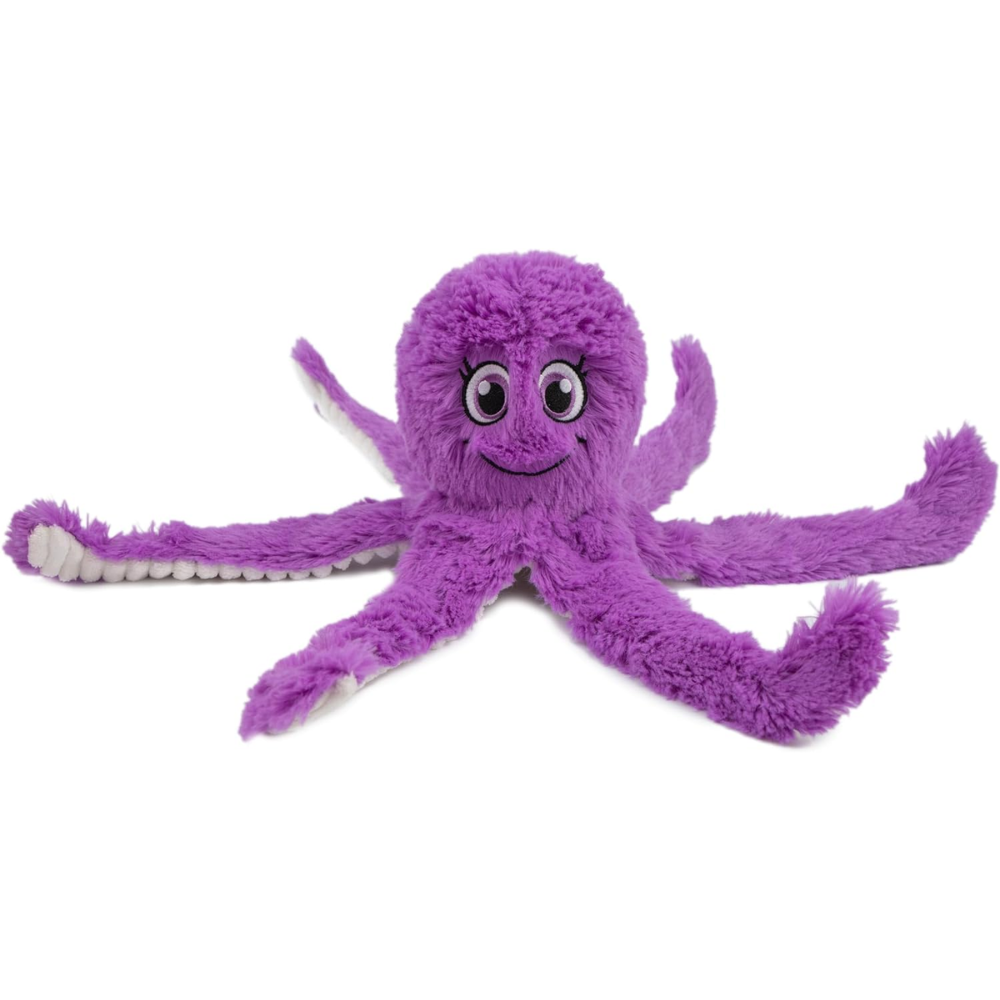 Octopus Crinkle Plush Dog Toy For Interactive Play-Paw Print Pad