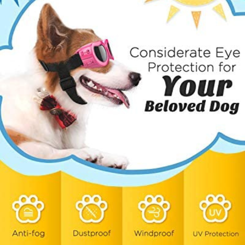 Dog Sunglasses For Small Breed UV Protected Goggles-Paw Print Pad