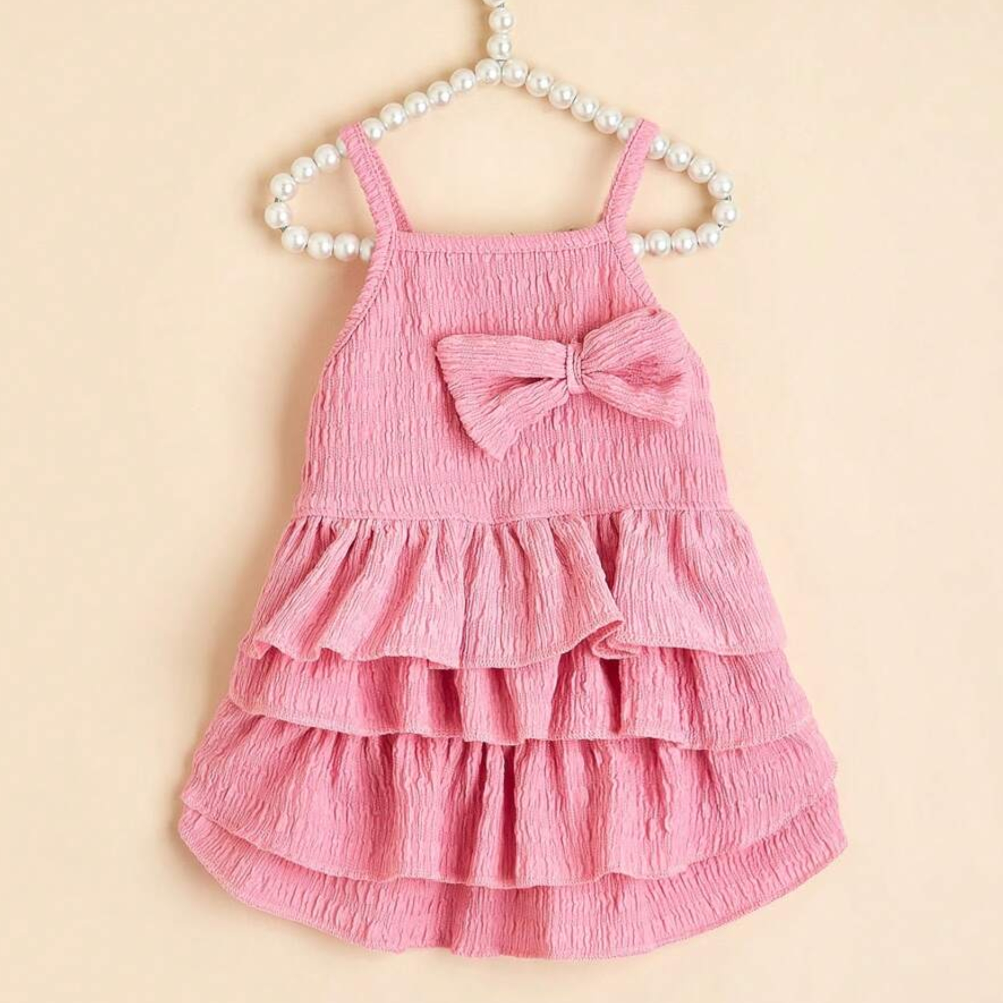 Candy Layered Pet Dress With Bow And Ruffle Soft Outfit