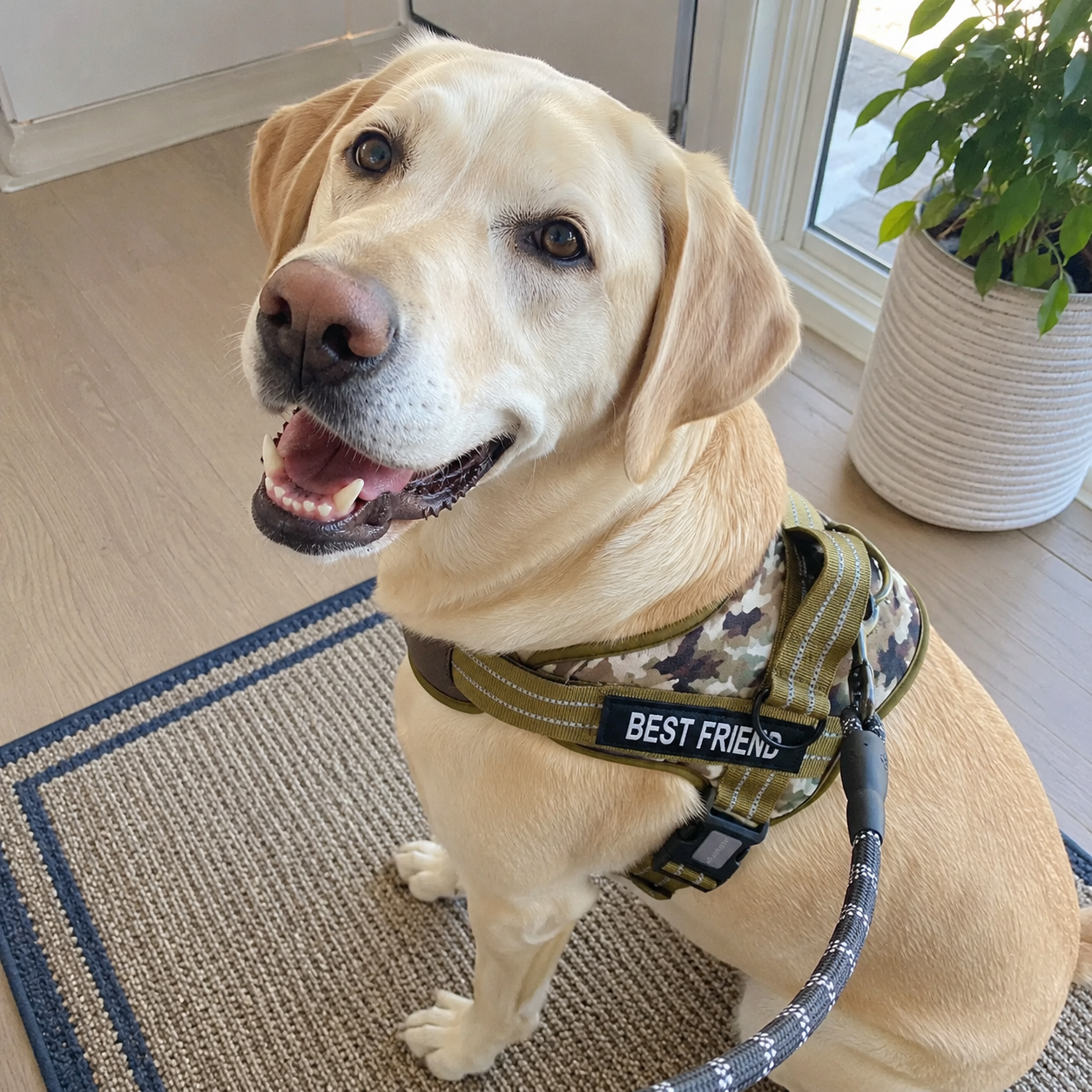 Reflective Adjustable Soft Padded Dog Harness and Leash Combo