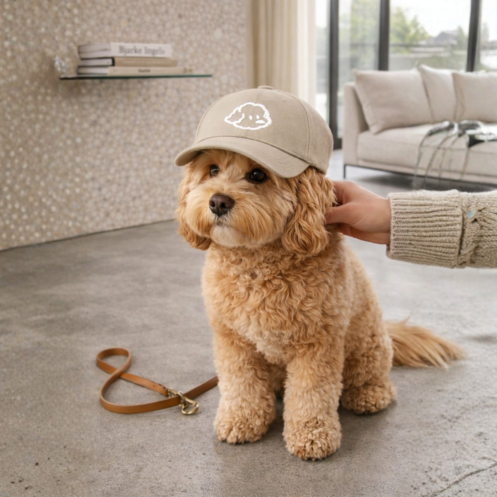 Adjustable Pet Sun Hat, Cartoon Dog Embroidered Pattern 