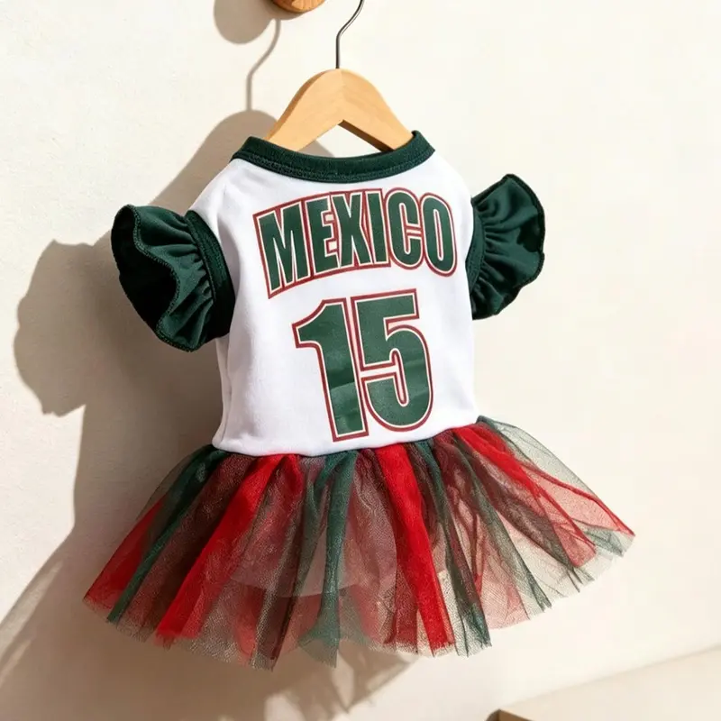 Mexico Team Soccer Fans Skirt Outfit For Pets