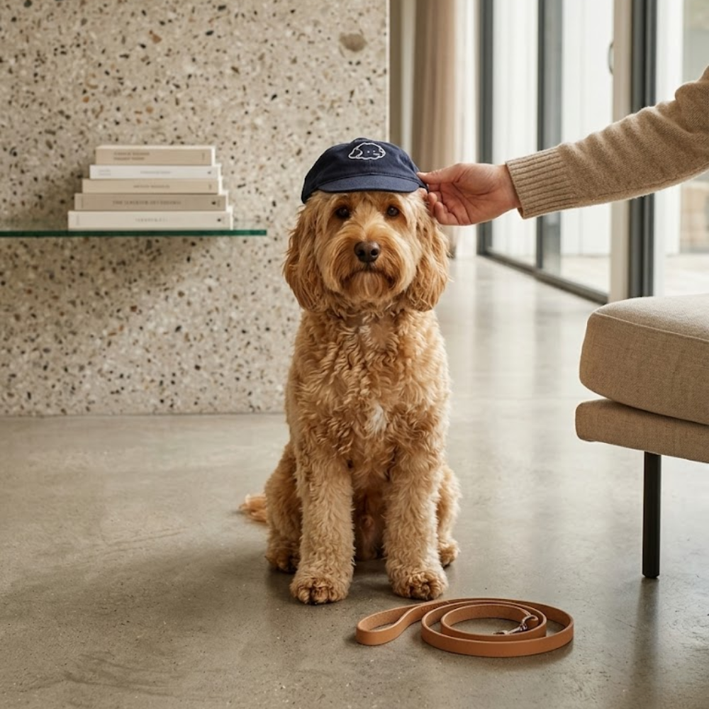 Adjustable Pet Sun Hat, Cartoon Dog Embroidered Pattern 