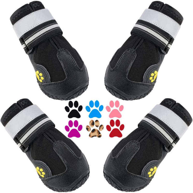 Dog Shoes For Large Dogs For Winter Snowy Day Anti Slip Sole-Paw Print Pad