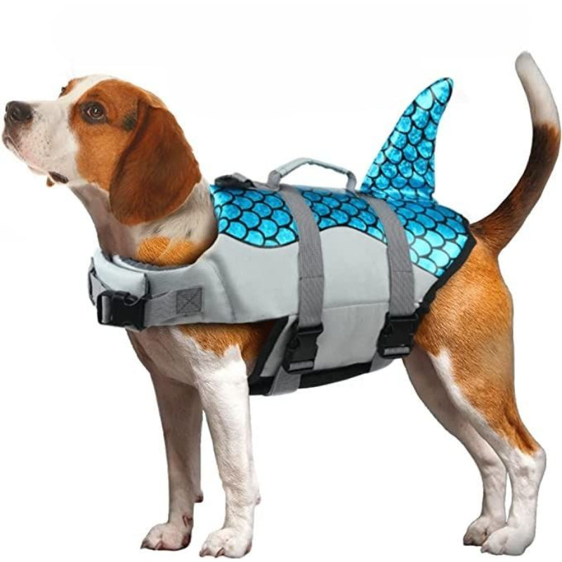 Dog Life Preserver For Swimming With High Buoyancy And Lift Handle-Paw Print Pad