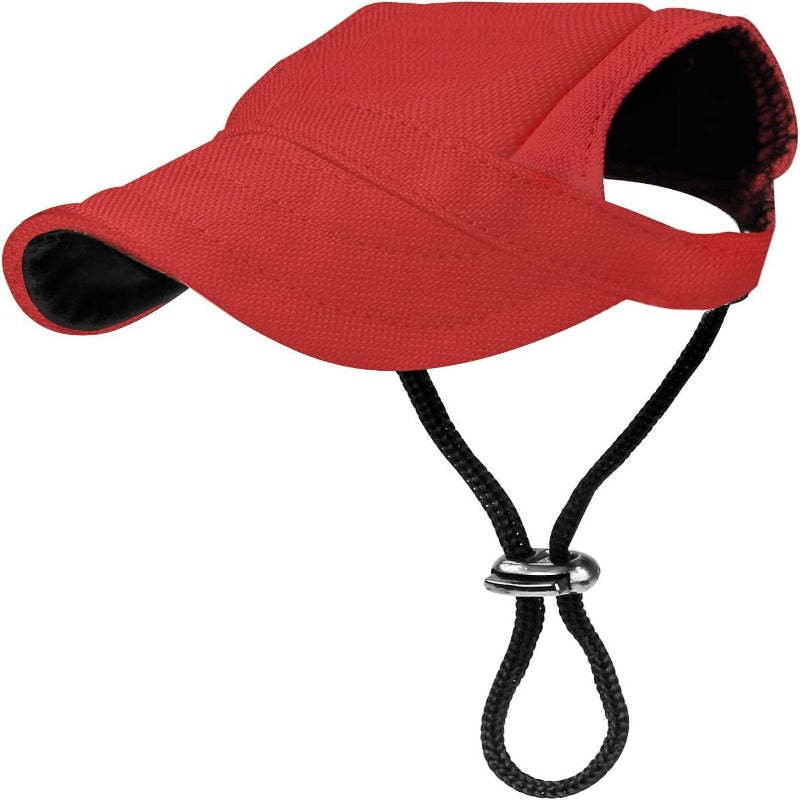 Dog Baseball Cap With Adjustable Dog Outdoor Sport Sun Protection Hat-Paw Print Pad