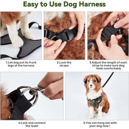 2 In 1 Camo Print Multifunctional Pet Grooming Hammock And Harness Set-Paw Print Pad