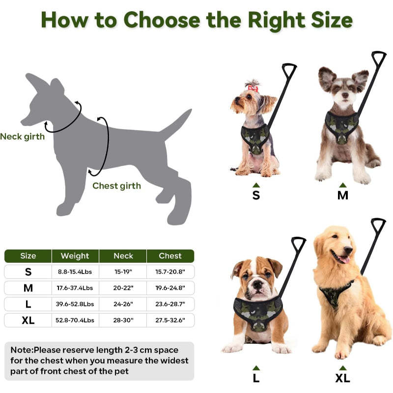 2 In 1 Camo Print Multifunctional Pet Grooming Hammock And Harness Set-Paw Print Pad