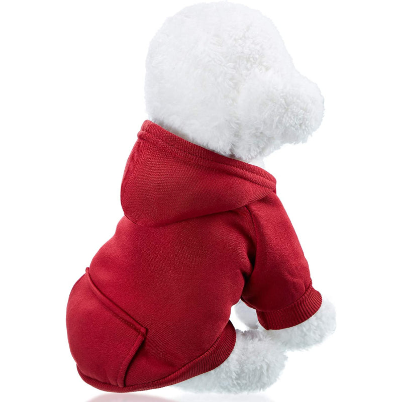 Winter Dog Hoodie Warm Small Dog Sweatshirts With Pocket Cotton Coat For Dogs Clothes Puppy Costume-Paw Print Pad