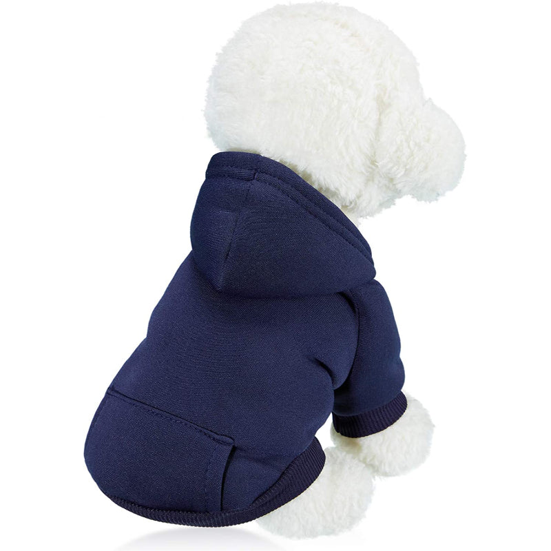 Winter Dog Hoodie Warm Small Dog Sweatshirts With Pocket Cotton Coat For Dogs Clothes Puppy Costume-Paw Print Pad