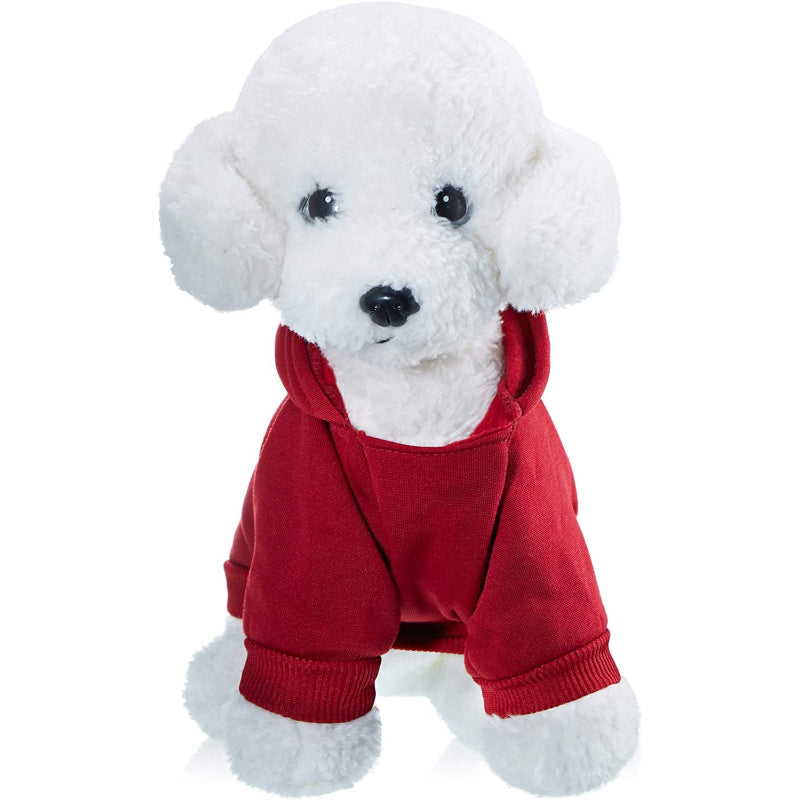 Winter Dog Hoodie Warm Small Dog Sweatshirts With Pocket Cotton Coat For Dogs Clothes Puppy Costume-Paw Print Pad