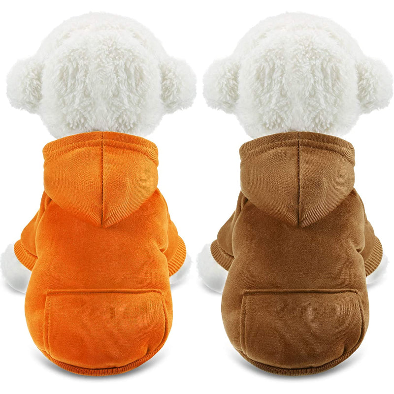 Winter Dog Hoodie Warm Small Dog Sweatshirts With Pocket Cotton Coat For Dogs Clothes Puppy Costume-Paw Print Pad