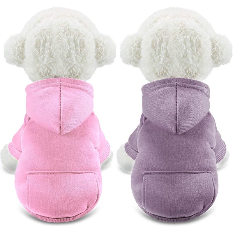 Winter Dog Hoodie Warm Small Dog Sweatshirts With Pocket Cotton Coat For Dogs Clothes Puppy Costume-Paw Print Pad