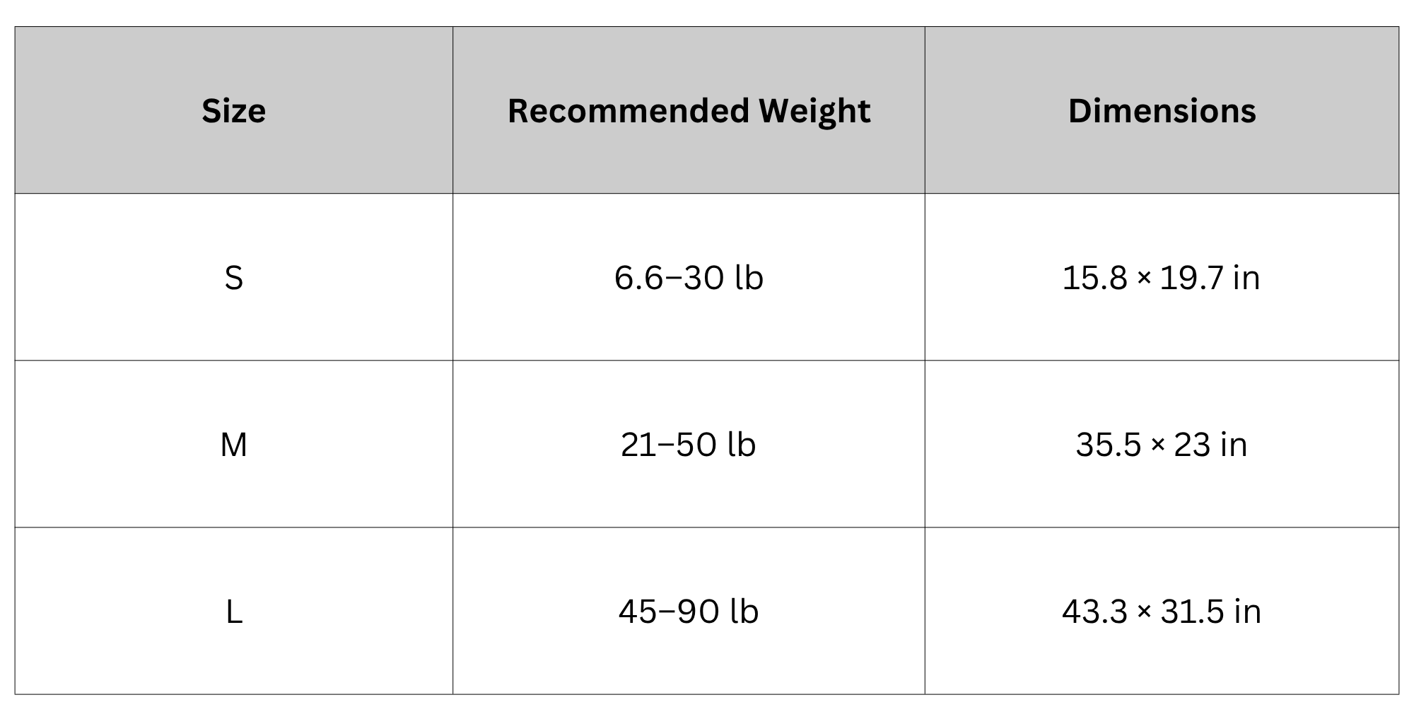 Size Chart