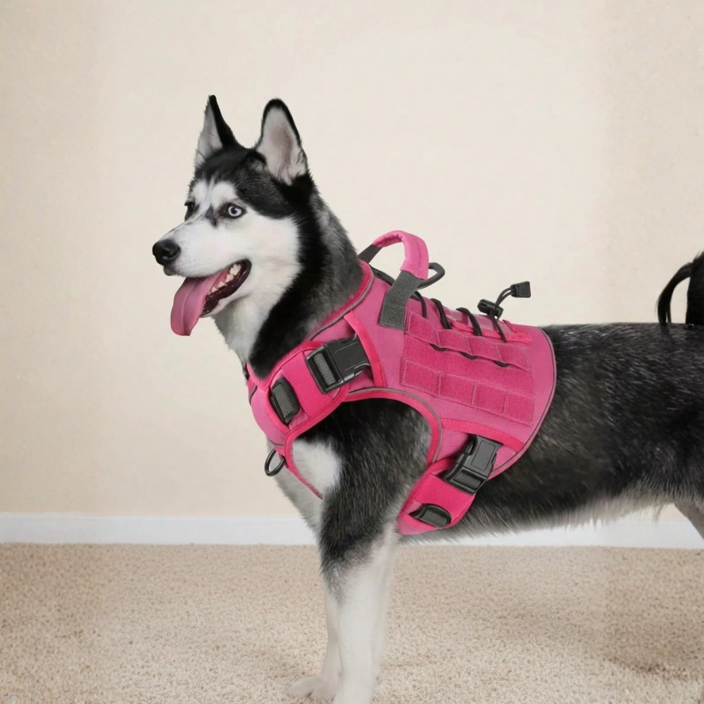 Adjustable No Pull Tactical Dog Harness With Durable Handle For Large Dogs