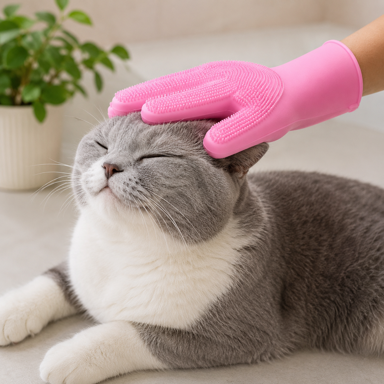 Silicone Pet Grooming Gloves for Bathing Cleaning Use