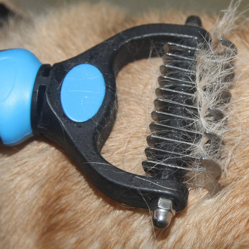 Double Sided Pet Grooming Brush-Paw Print Pad