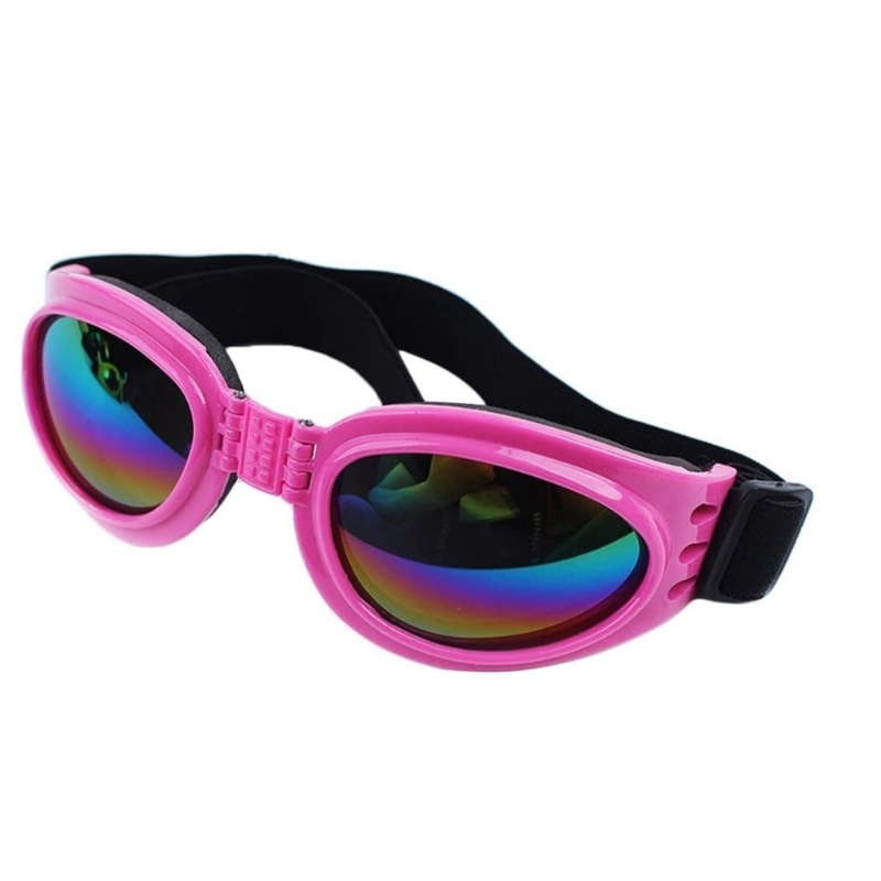 Dog Goggles Eye Wear Protection Waterproof Pet Sunglasses for Dogs About Over 15 lbs (Pink)-Paw Print Pad