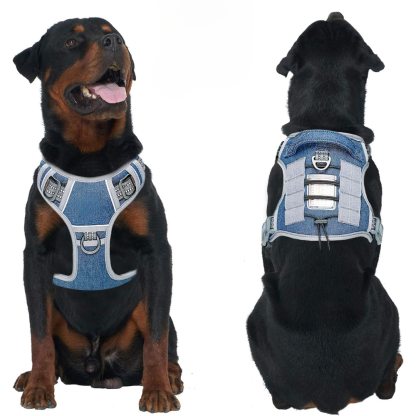Tactical Dog Harness No Pull Adjustable Reflective Vest