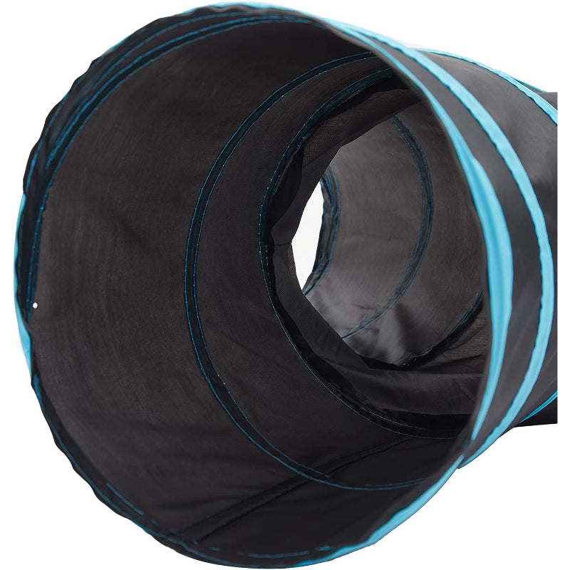 3 Way Collapsible Cat Tunnel Toy With Peek Hole And Ball-Paw Print Pad