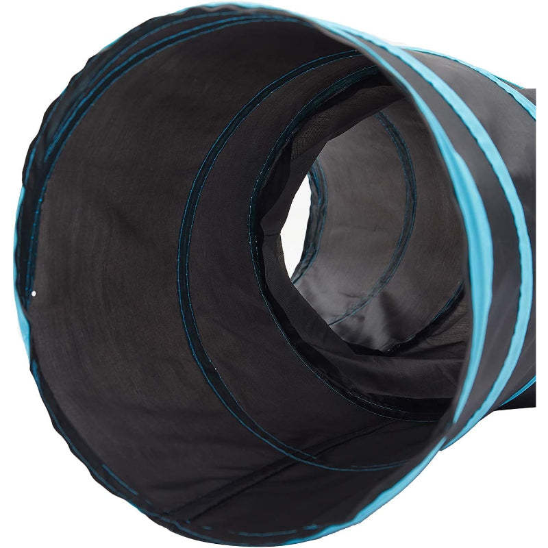 3 Way Collapsible Cat Tunnel Toy With Peek Hole And Ball-Paw Print Pad