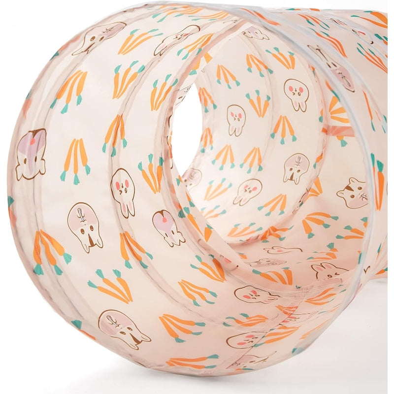 3 Way Collapsible Cat Tunnel Toy With Peek Hole And Ball-Paw Print Pad