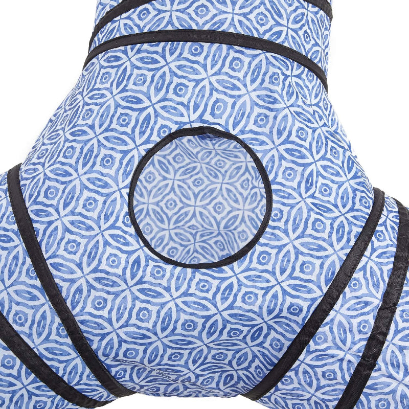 3 Way Collapsible Cat Tunnel Toy With Peek Hole And Ball-Paw Print Pad