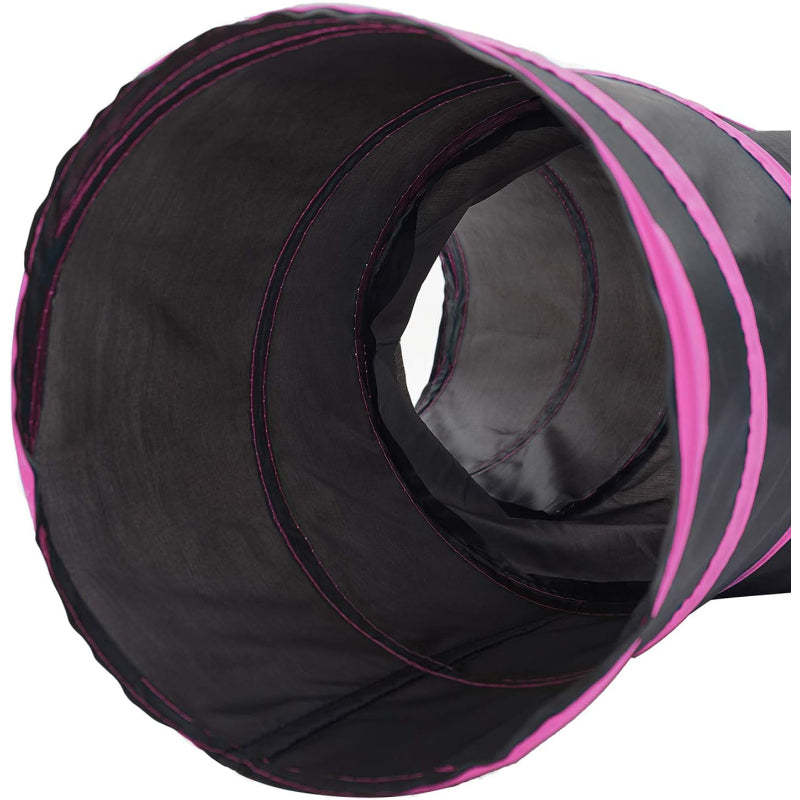 3 Way Collapsible Cat Tunnel Toy With Peek Hole And Ball-Paw Print Pad