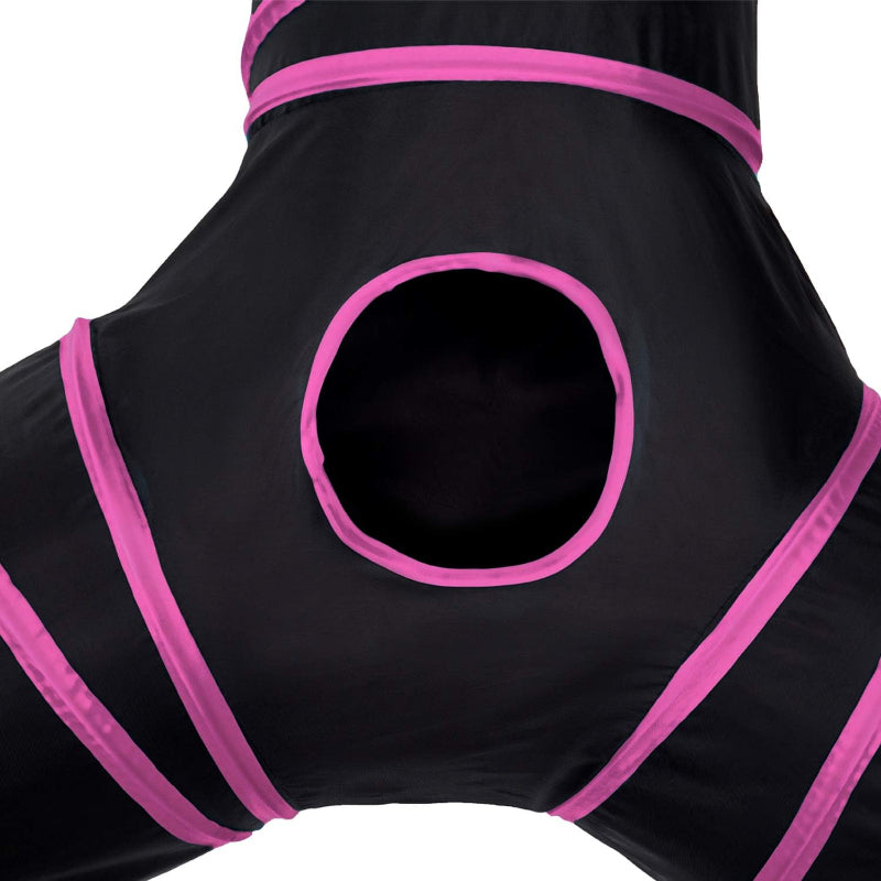 3 Way Collapsible Cat Tunnel Toy With Peek Hole And Ball-Paw Print Pad