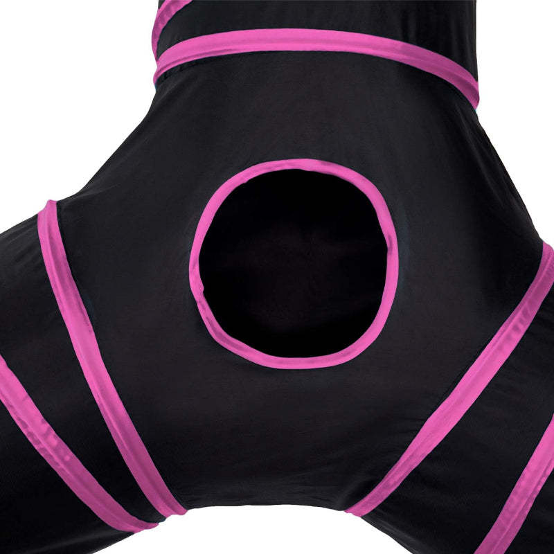 3 Way Collapsible Cat Tunnel Toy With Peek Hole And Ball-Paw Print Pad