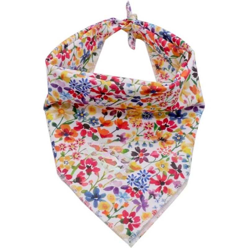 1PC Washable Cotton Triangle Dog Scarfs And Cats-Paw Print Pad