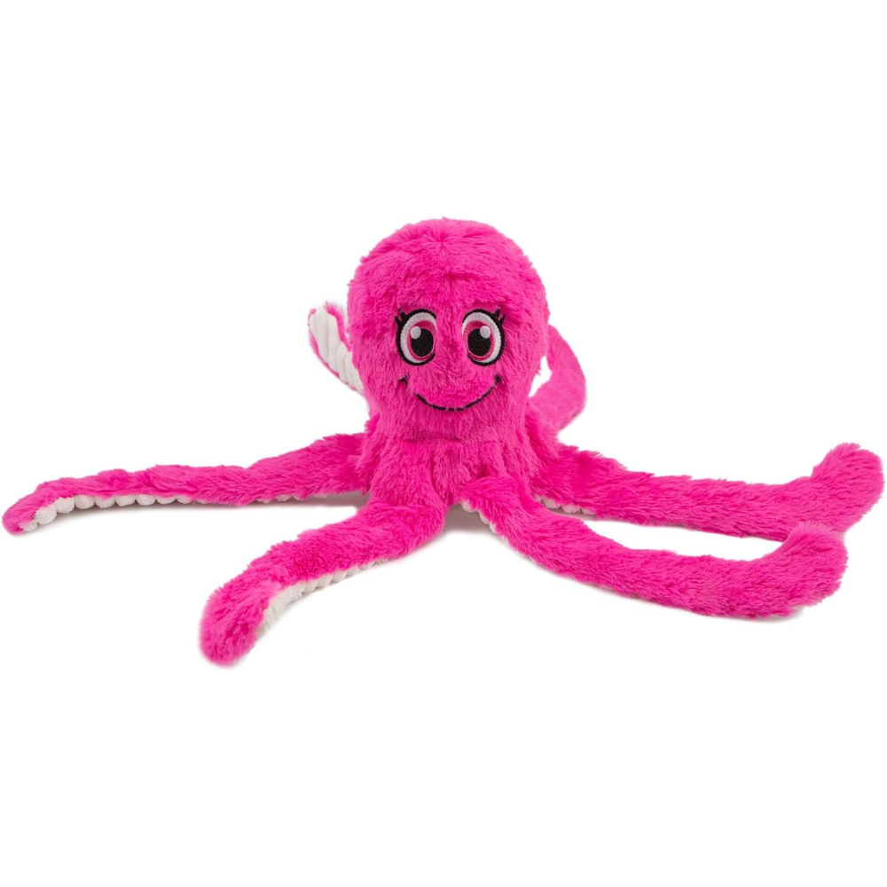Octopus Crinkle Plush Dog Toy For Interactive Play-Paw Print Pad