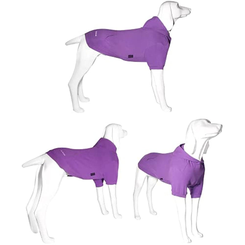 Basic Dog Hoodie Sweatshirts, Pet Clothes Hoodies Sweater With Hat & Leash Hole, Soft Cotton Outfit Coat For Small Medium Large Dogs Purple-Paw Print Pad