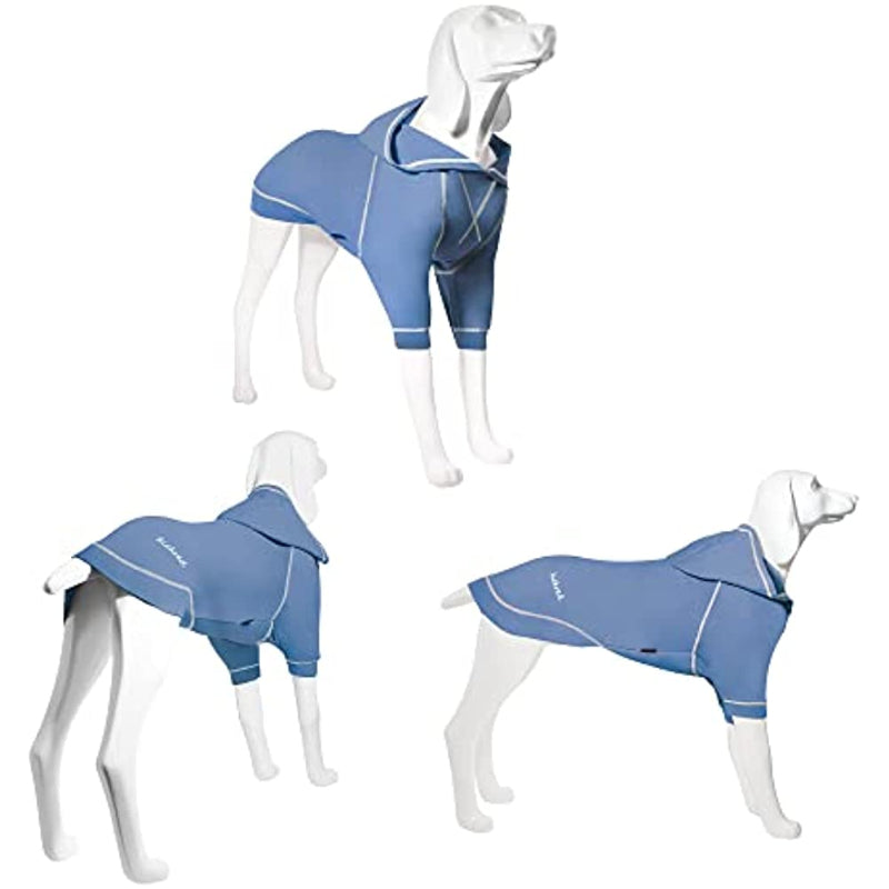 Basic Dog Hoodie Sweatshirts, Pet Clothes Hoodies Sweater With Hat & Leash Hole, Soft Cotton Outfit Coat For Small Medium Large Dogs Light Blue-Paw Print Pad