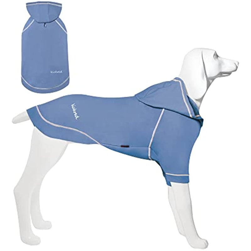 Basic Dog Hoodie Sweatshirts, Pet Clothes Hoodies Sweater With Hat & Leash Hole, Soft Cotton Outfit Coat For Small Medium Large Dogs Light Blue-Paw Print Pad