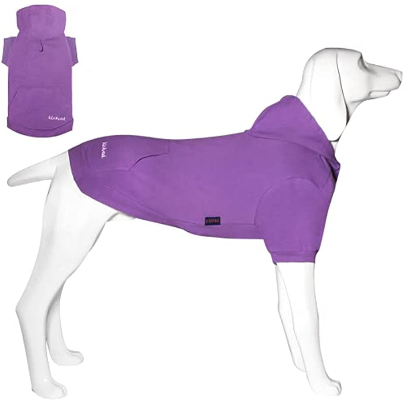 Basic Dog Hoodie Sweatshirts, Pet Clothes Hoodies Sweater With Hat & Leash Hole, Soft Cotton Outfit Coat For Small Medium Large Dogs Purple-Paw Print Pad