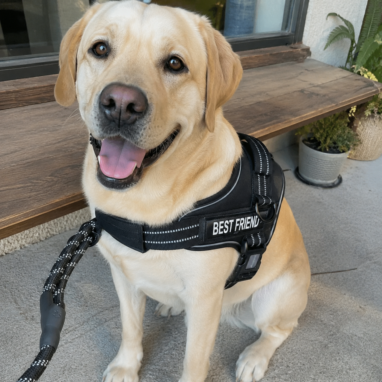 Reflective Adjustable Soft Padded Dog Harness and Leash Combo