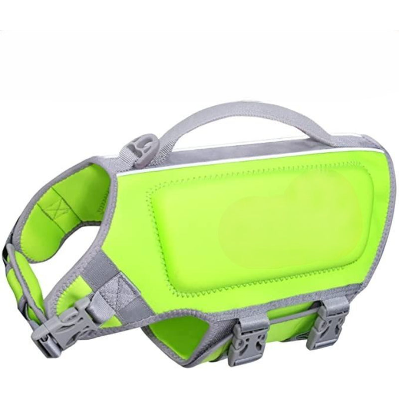 Dog Life Jacket, Skin-Friendly Neoprene Puppy Dog Life Jacket With Superior Buoyancy And Rescue Handle, Pink, Extra Small-Paw Print Pad