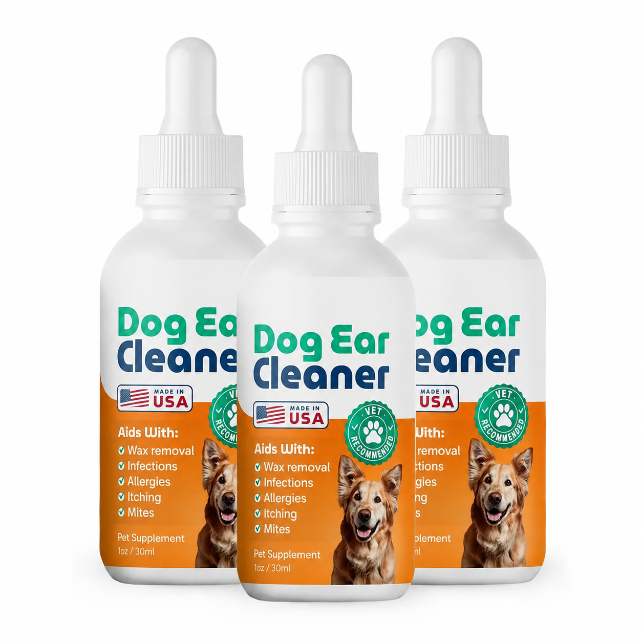 Natural Pet Grooming Supplement 1oz Dropper Bottles