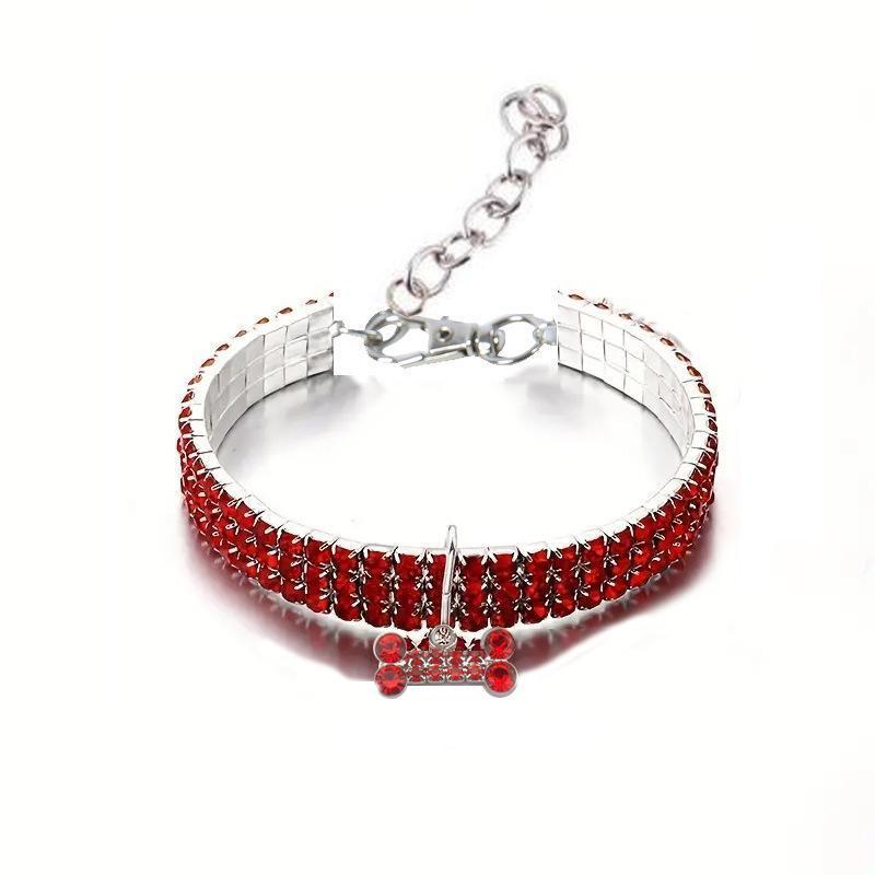 Adjustable Rhinestone Crystal Collar Chain For Dogs And Cats