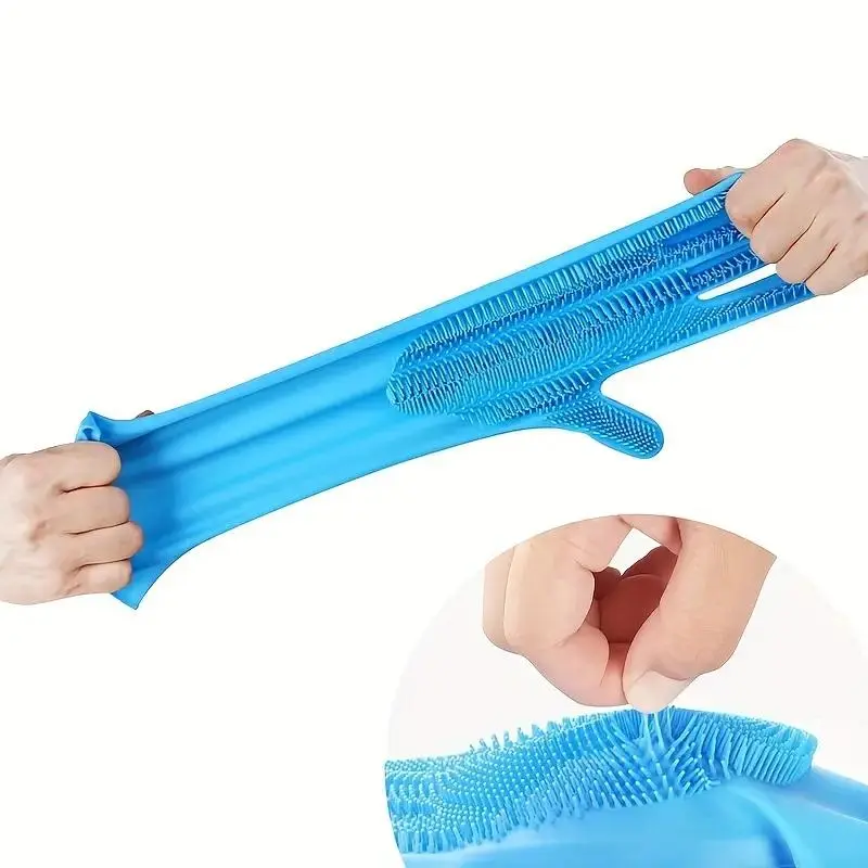 Summer Pet Bath Massage Silicone Paw Glove Paws Cleaner, 1 Pair Dogs, Cats & Kittens Bath Shampoo Brush with High-density Teeth, Pet Grooming Gloves, Pet Supplies, Dog Grooming