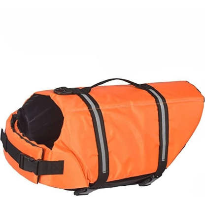 Dog Life Jacket With Adjustable Lifesaver And High Buoyancy Swimsuit-Paw Print Pad