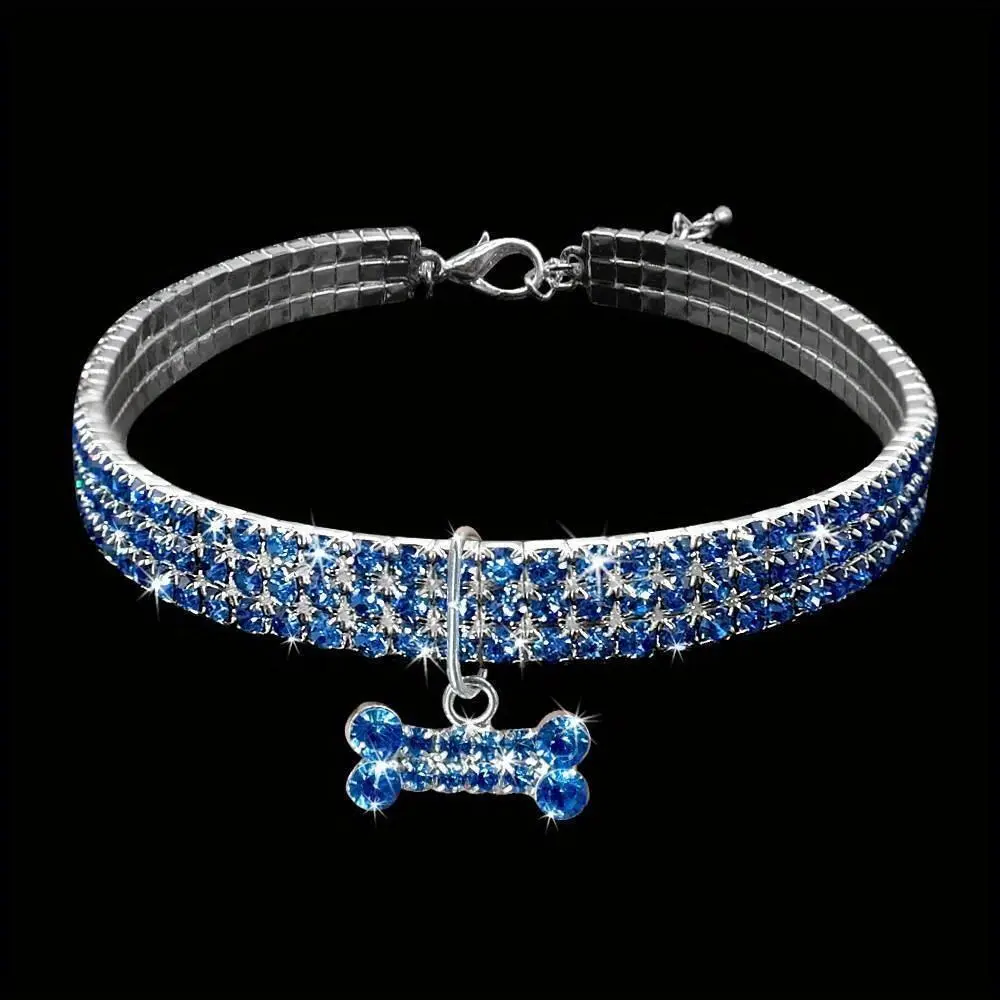 Adjustable Rhinestone Crystal Collar Chain For Dogs And Cats