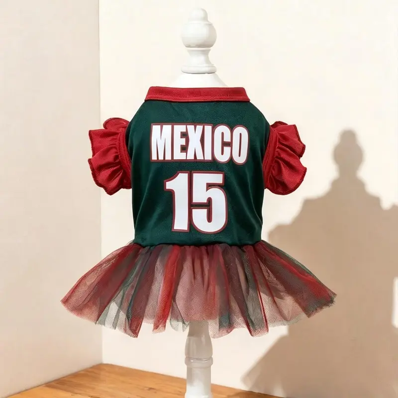 Mexico Team Soccer Fans Skirt Outfit For Pets