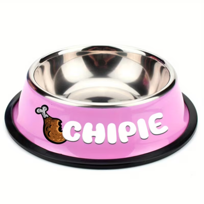 [Copy]Stainless Steel Pet Bowl With Custom Name For Cats And Dogs